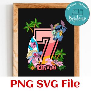 Stitch And Angel Birthday Customer request PNG file template