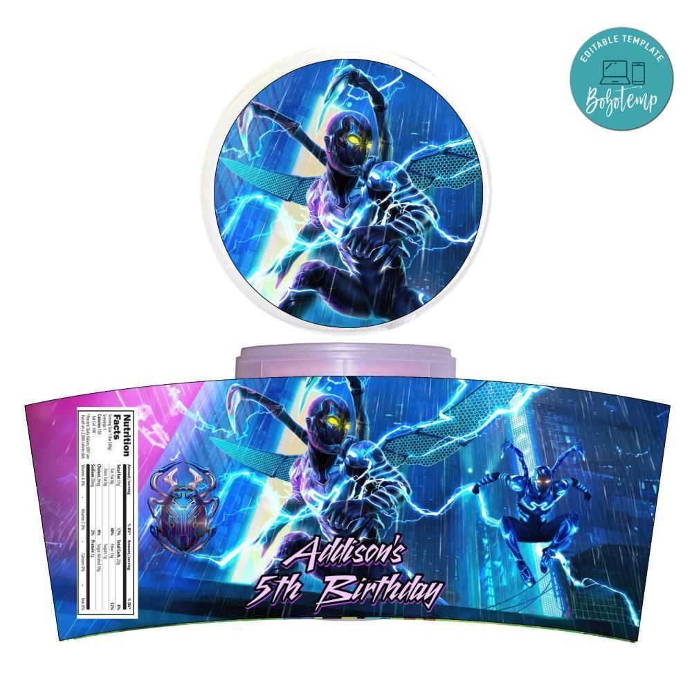 Blue Beetle Cotton Candy Label Template To Print At Home Instant Download