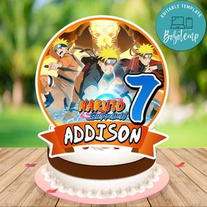 Naruto shippuden Cake Topper Template Printable Instant Download