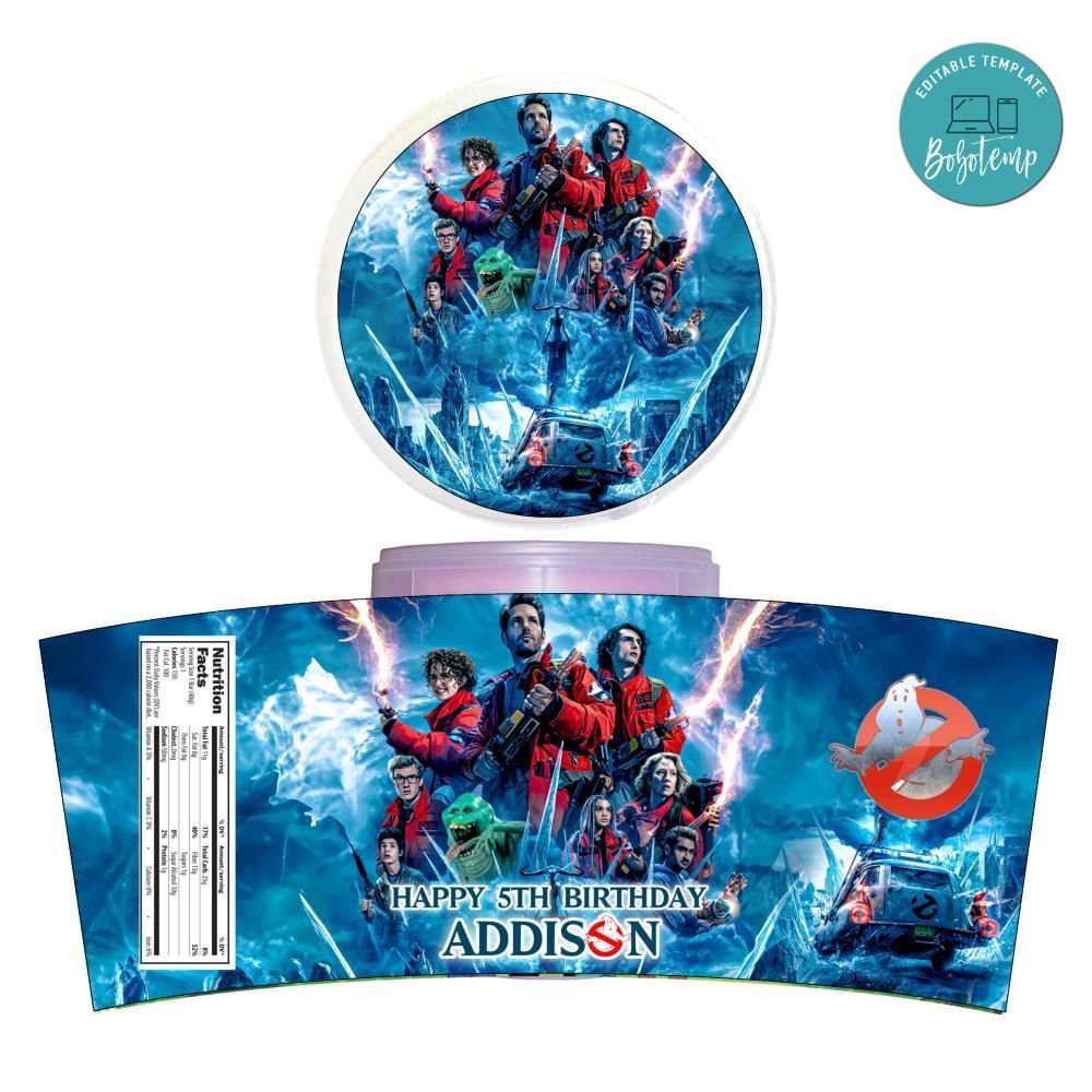 Ghostbusters: Frozen Empire Cotton Candy Label Template To Print At Home Instant Download