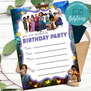 Encanto fill in blank Invitation Customizable Template to Print at Home Instant Download