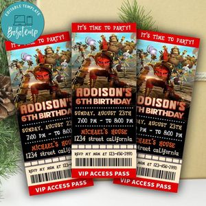 Maya And The Three Ticket Invitation Customizable Template Instant Download