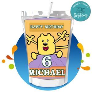 Wow Wow Wubbzy Capri Sun Birthday Labels Digital File Printable Instant Download