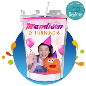 Ms. Rachel Capri Sun Birthday Label Digital File Printable Instant Download