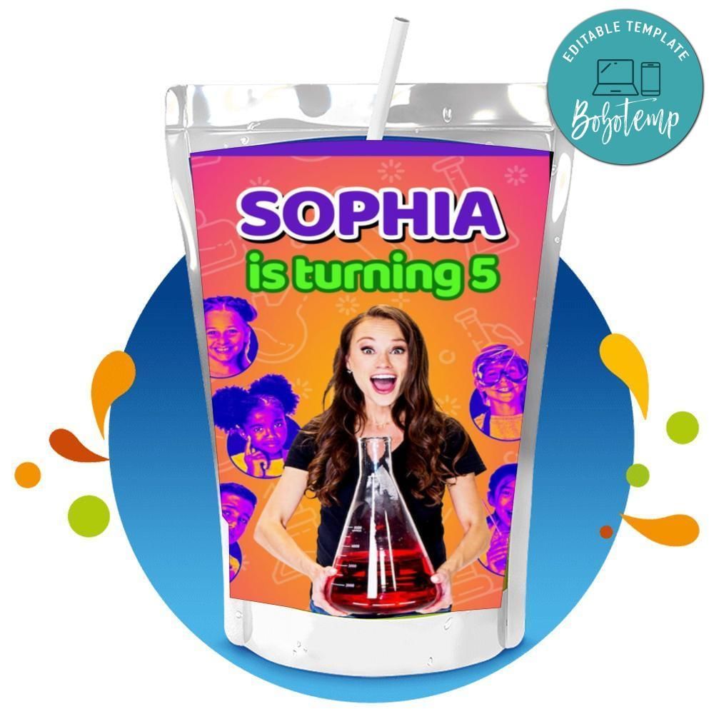 Emily's Wonder Lab Capri Sun Birthday Labels Digital File Printable Instant Download