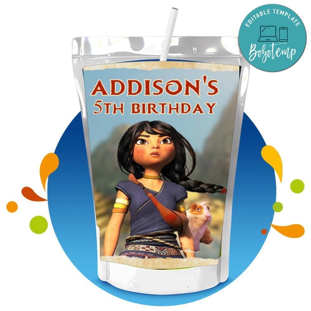 Kayara Capri Sun Birthday Label Digital File Printable Instant Download
