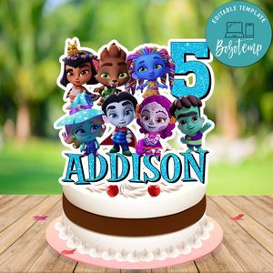 Super Monster Cake Topper Template Printable Instant Download