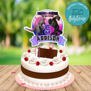 Godzilla X Kong: The New Empire Cake Topper Template Printable Instant Download