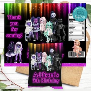 Shadow High Birthday Party Chip Bag Digital File Printable Instant Download