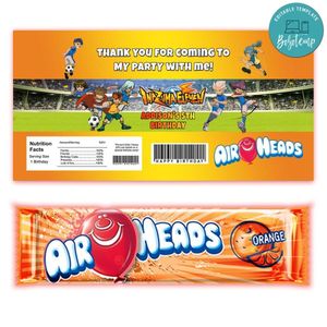 Inazuma Eleven Airhead Candy Wrapper Template Printable Instant Download