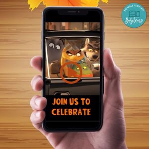 The Bad Guys Birthday Video Invitation Digital Template Customizable Instant Download