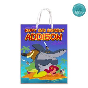 Zig & Sharko Gift Bag Label Template Printable Instant Download