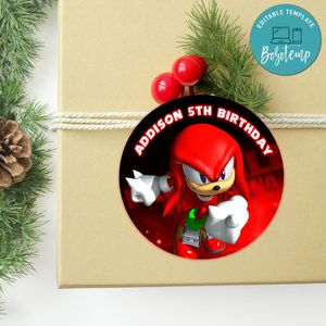 Knuckles Circle Sticker Template Customizable To Print At Home Instant Download