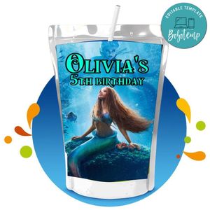 The Little Mermaid Capri Sun Birthday Labels Digital File Printable Instant Download