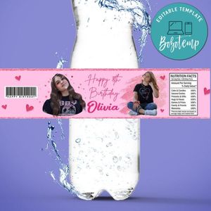 Piper Rockelle Birthday Water Bottle Label Template to Print at Home Instant Download