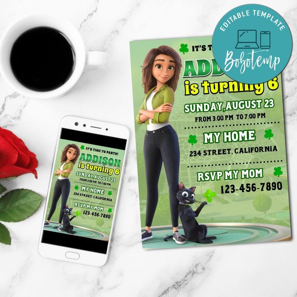 Sam Greenfield Luck Mobile Invite Customizable Template Instant Download