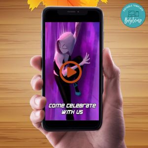 Gwen Birthday Video Invitation Digital Template Customizable Instant Download