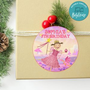 Pinkalicious Circle Sticker Template Customizable To Print At Home Instant Download