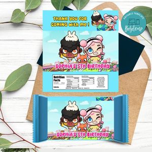 Avatar World Candy Bar Label Customizable Template Instant Download