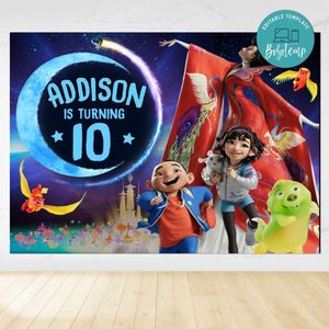 Over the moon Birthday Backdrop Digital File Template Instant Download