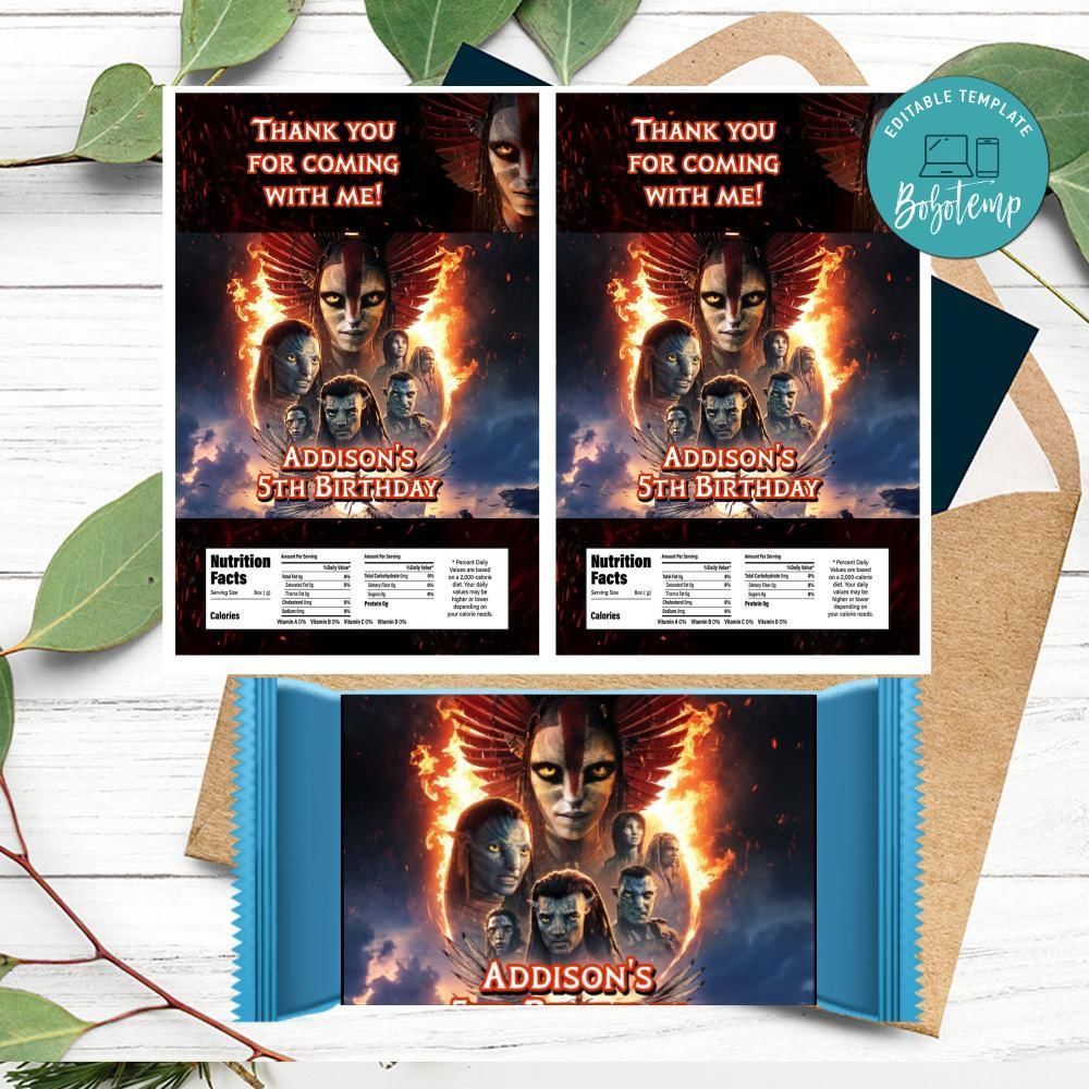 Avatar Fire and Ash Rice Krispies Treats Printable Instant Download