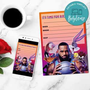 Space Jam 2 Fill In Blank Mobile Invite Customizable Template Instant Download