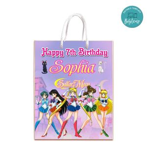 Sailor Moon Gift Bag Label Template Printable Instant Download