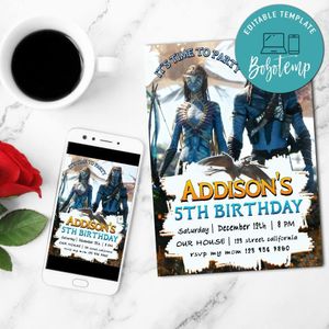 Avatar 3 Party Invite Customizable Template to Print at Home Instant Download