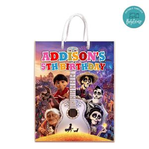 Coco Disney Gift Bag Label Template Printable Instant Download