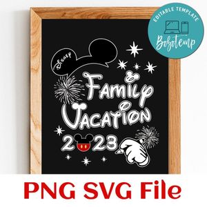 Disney Mickey Mouse Family Vacation PNG file template