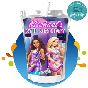 Barbie Big City Dream Capri Sun Birthday Labels Digital File Printable Instant Download