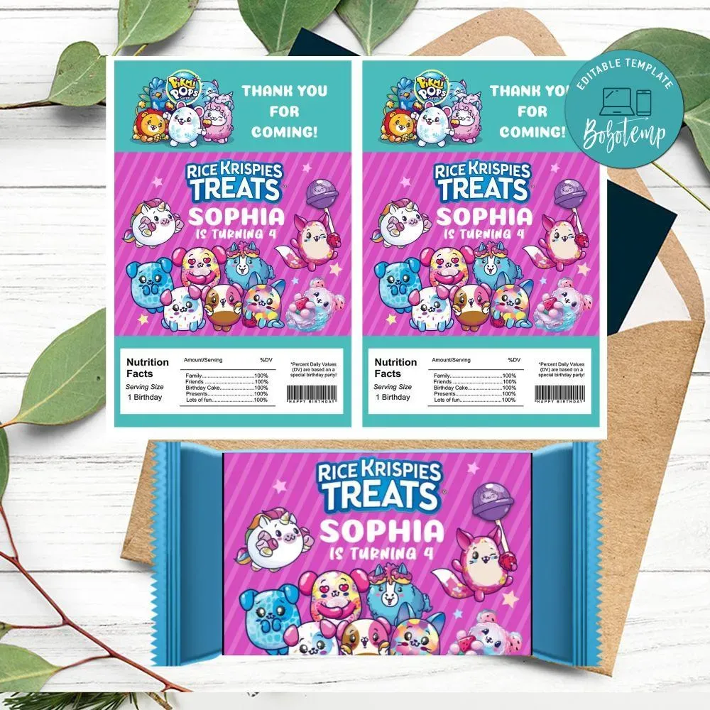 Pikmi pops Rice Krispies Treats Template Printable | Bobotemp