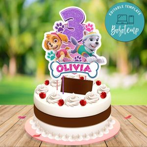Skye And Everest Cake Topper Template Printable Instant Download