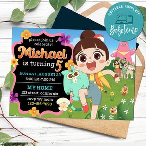 Luo Bao Bei Birthday Flyer Customizable Template to Print at Home Instant Download