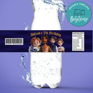 The King Of Kings Birthday Water Bottle Label Template To Print At Home Instant Download
