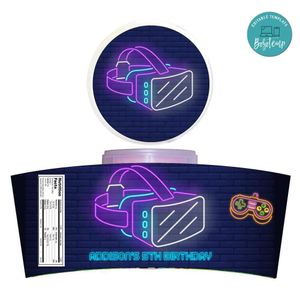 Virtual Reality Game Cotton Candy Label Template To Print At Home Instant Download