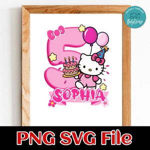 Hello Kitty Birthday 5 Customer request PNG file template