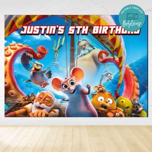 Epic Tails Birthday Backdrop Digital File Template Instant Download