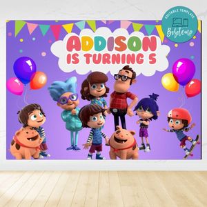 Kazoops Birthday Backdrop Digital File Template Instant Download