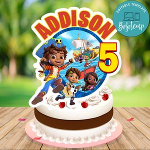 Santiago of the Seas Birthday Cake Topper Template Printable Instant Download