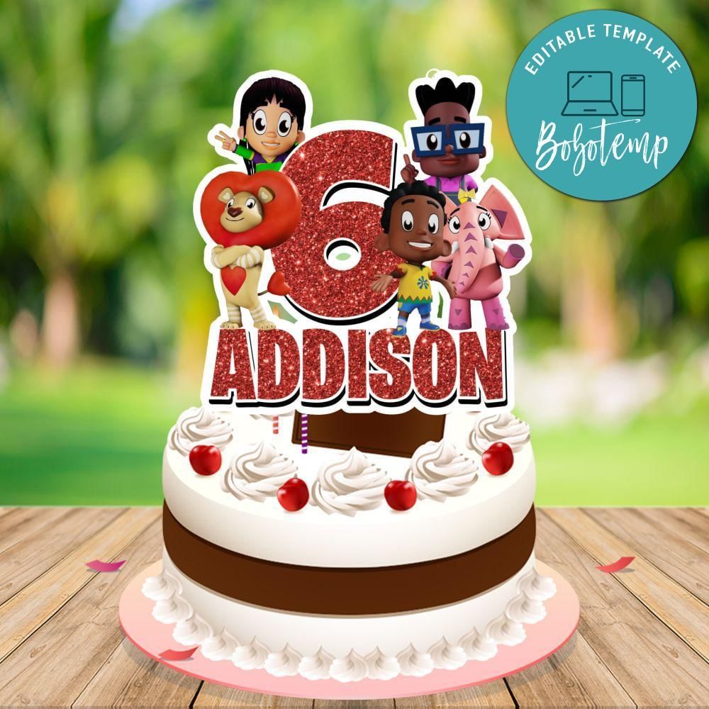 Kunda And Friends Cake Topper Template Printable Instant Download