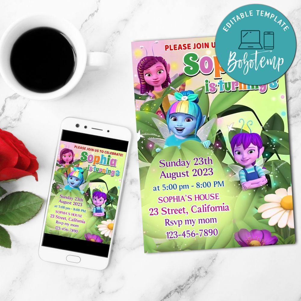 Dew Drop Diaries Mobile Invite Customizable Template Instant Download