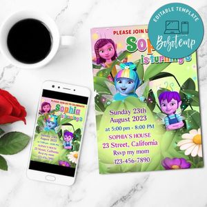 Dew Drop Diaries Mobile Invite Customizable Template Instant Download