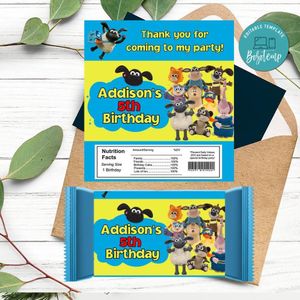 Timmy Time Candy bar Label Customizable Template Instant Download
