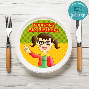 La Chilindrina Birthday Plate Template Customizable To Print At Home Instant Download