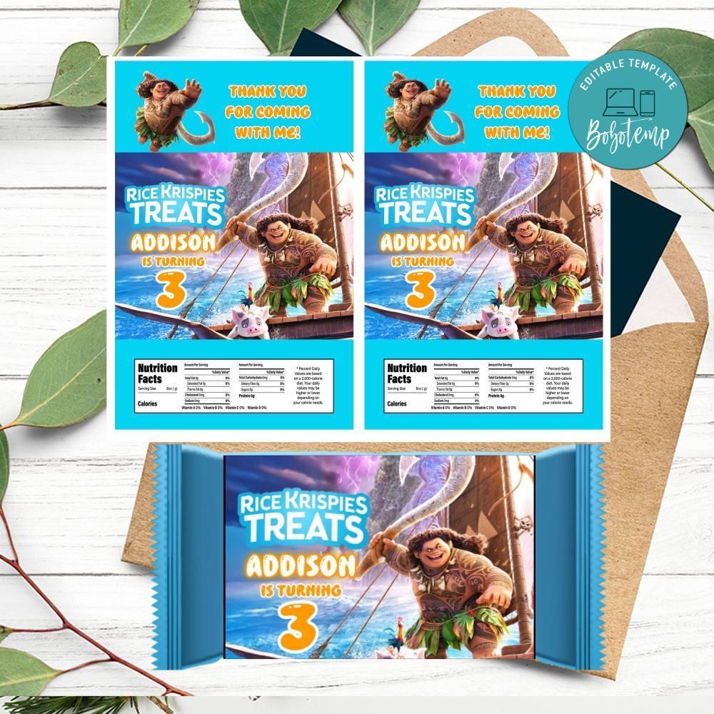 Maui Rice Krispies Treats Printable Instant Download