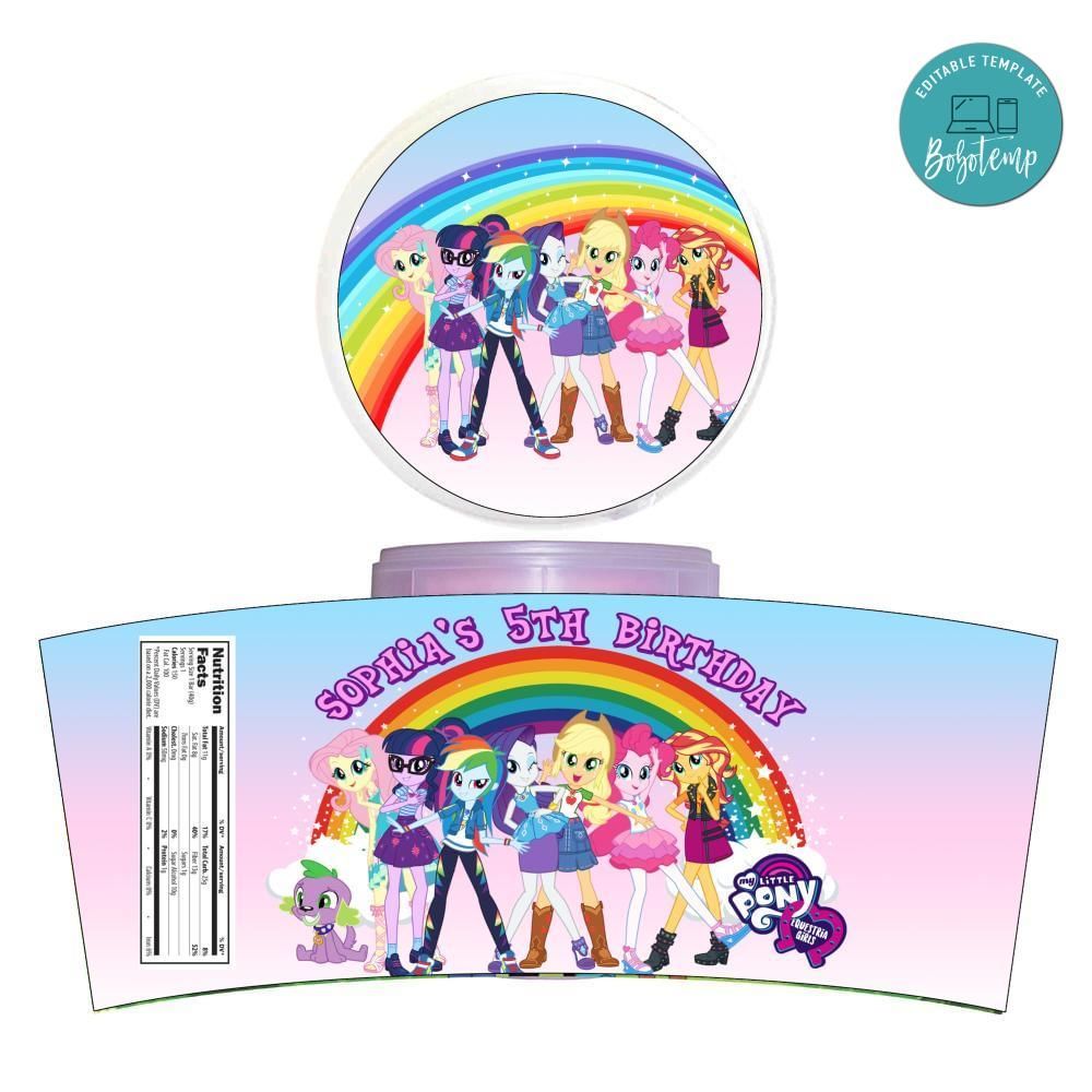 Equestria Girls Cotton Candy Label Template To Print At Home Instant Download