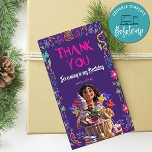 Encanto Thank you tag Customizable Template to Print at Home Instant Download