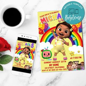 Nina cocomelon Birthday Flyer Customizable Template to Print at Home Instant Download