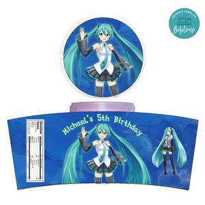 Hatsune Miku Cotton Candy Label Template To Print At Home Instant Download